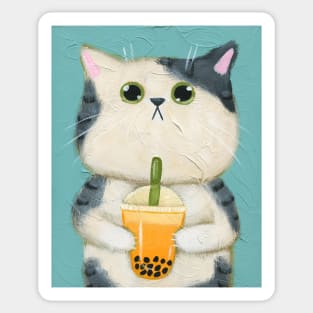 Mango Boba Kitty Sticker